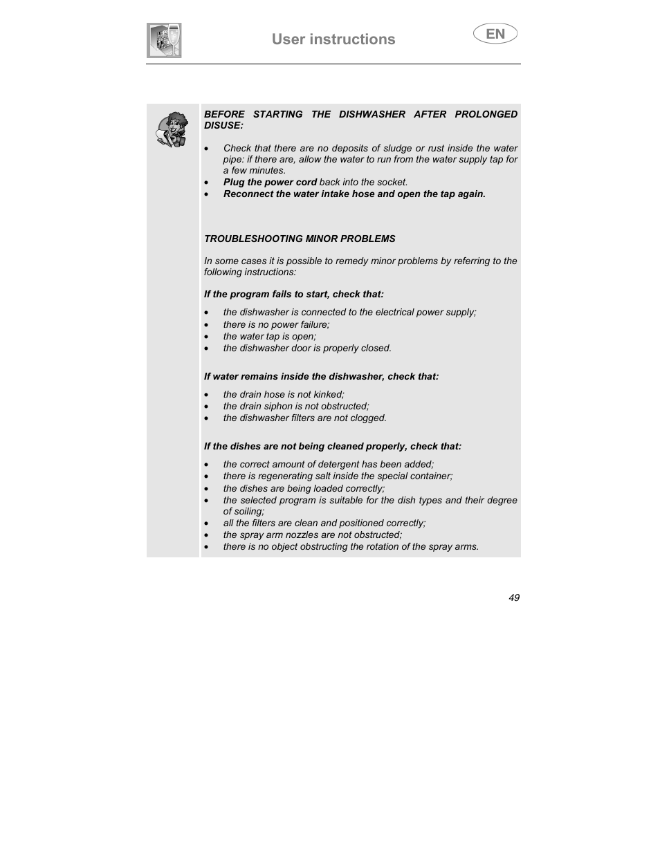 User instructions | Smeg STA6047 User Manual | Page 35 / 37