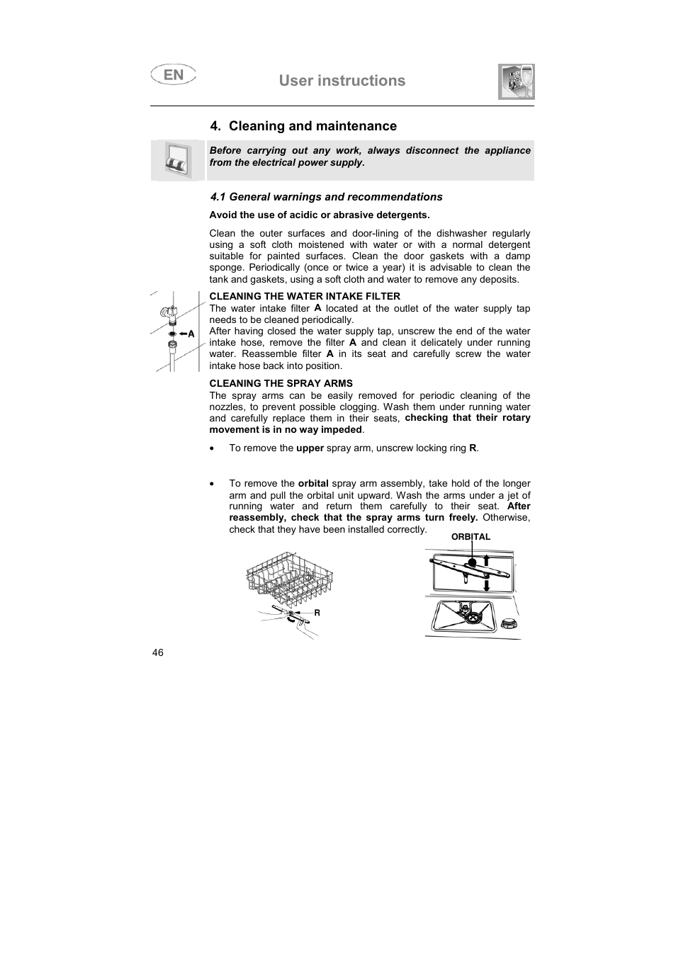 User instructions | Smeg BLV1R User Manual | Page 34 / 37