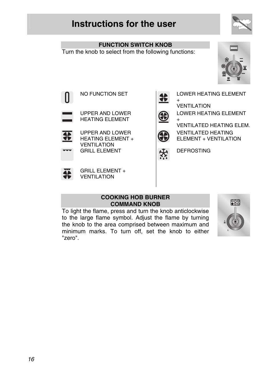 Instructions for the user | Smeg A11A-6 User Manual | Page 14 / 32