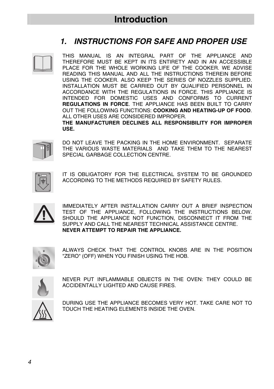 Instructions for safe and proper use, Introduction | Smeg A11A-6 User Manual | Page 2 / 32