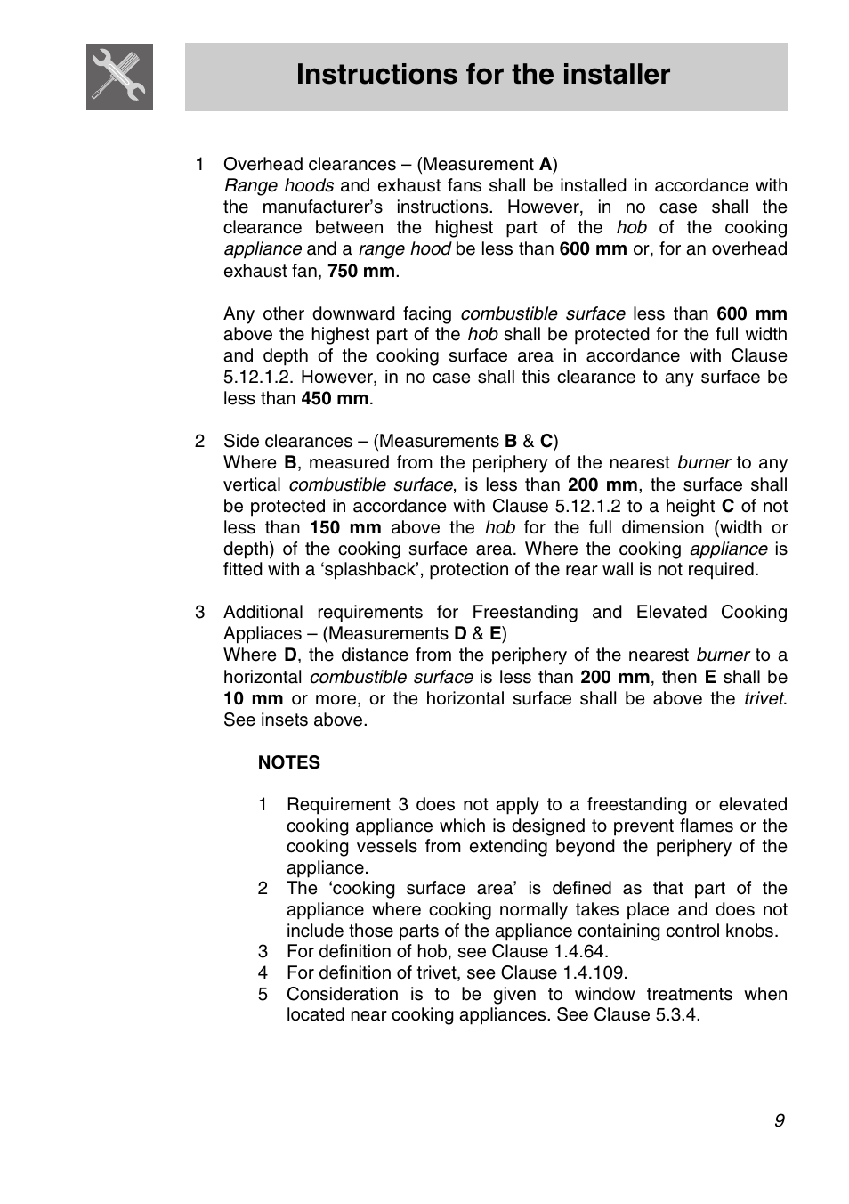Instructions for the installer | Smeg A11A-6 User Manual | Page 7 / 32