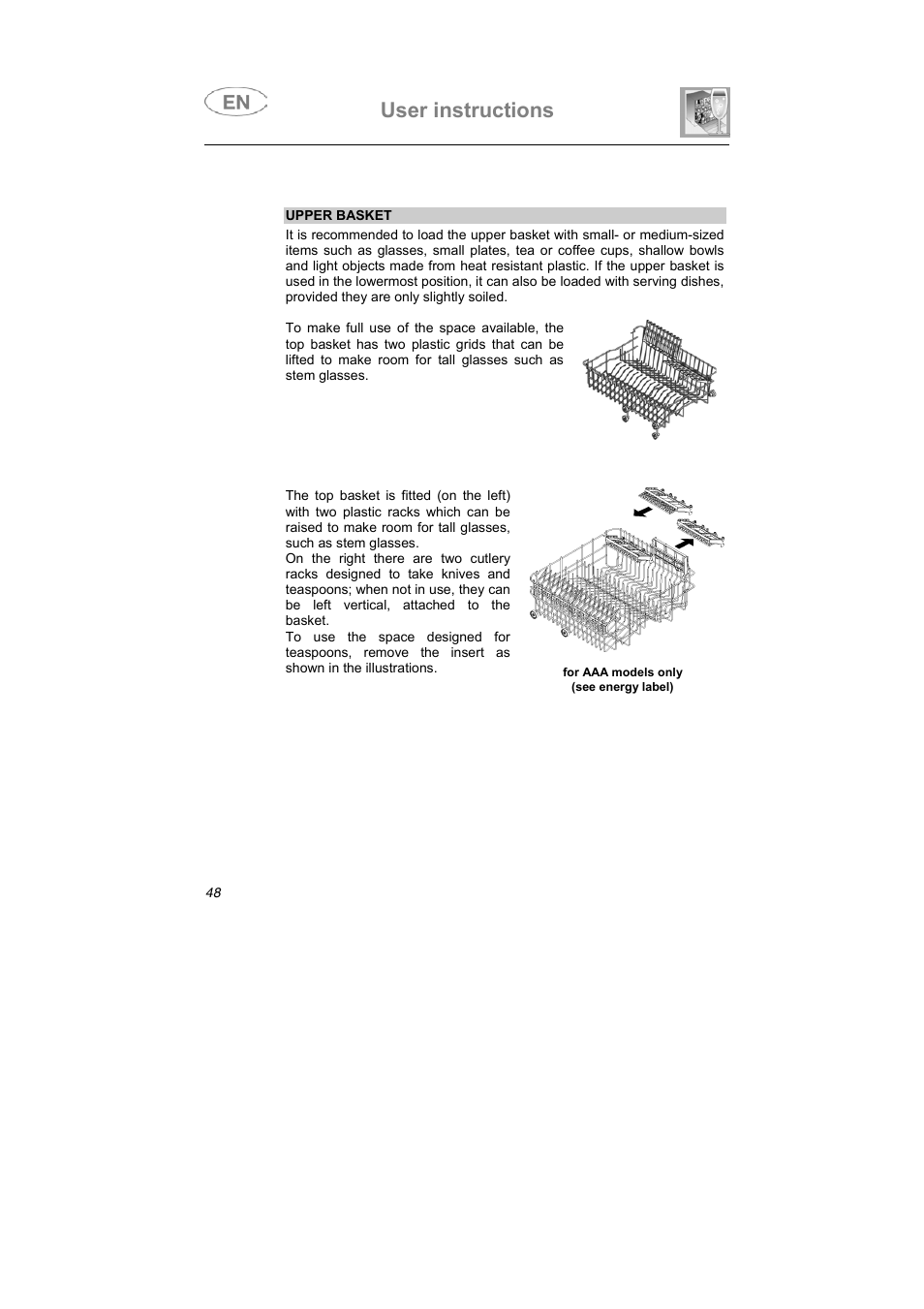 User instructions | Smeg KLVS50EB User Manual | Page 31 / 37