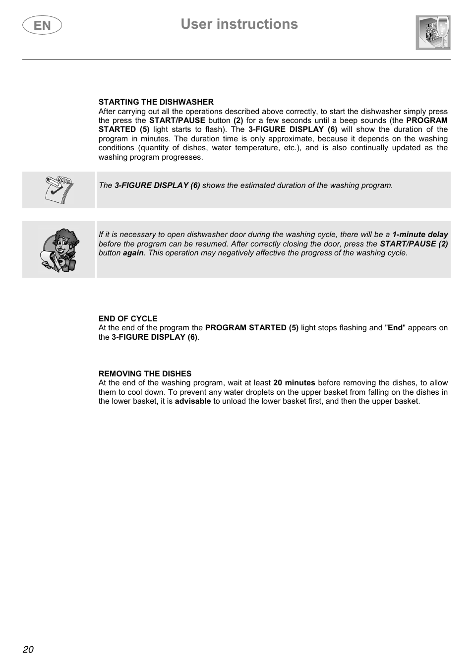 User instructions | Smeg KLVS50EB User Manual | Page 9 / 37