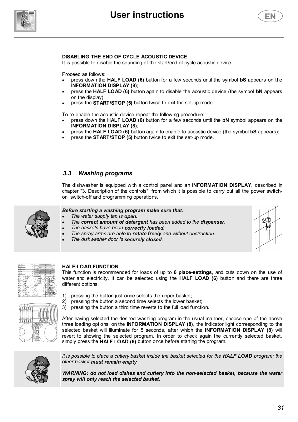 User instructions | Smeg PL19K User Manual | Page 10 / 28