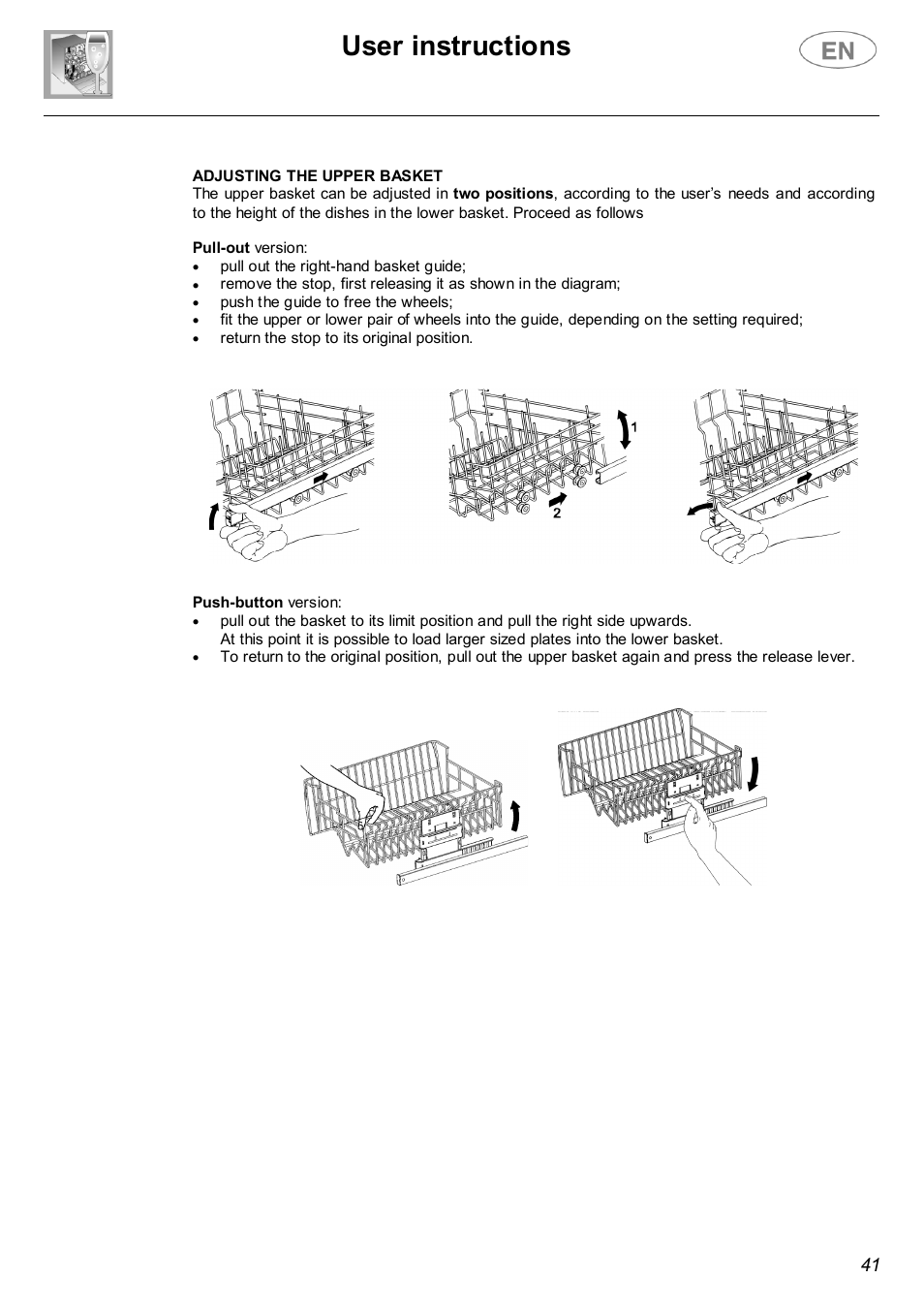 User instructions | Smeg PL19K User Manual | Page 20 / 28
