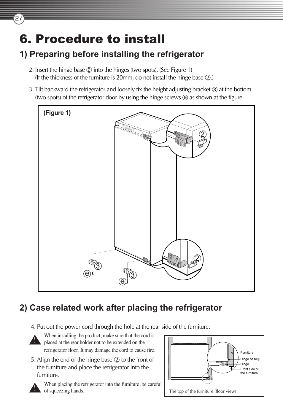 Procedure to install | Smeg LB30AFNF User Manual | Page 10 / 51