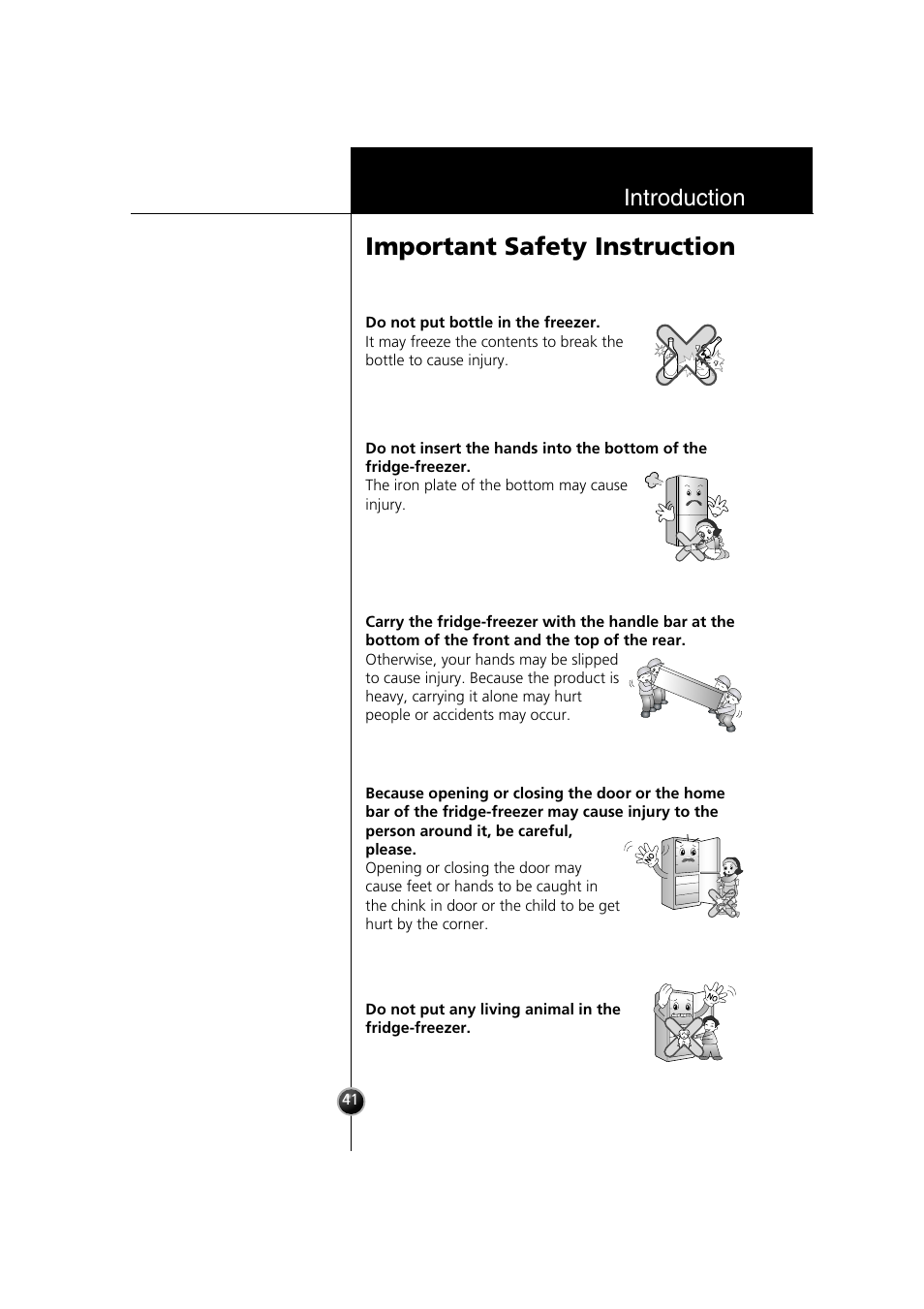 Important safety instruction, Introduction | Smeg LB30AFNF User Manual | Page 33 / 51