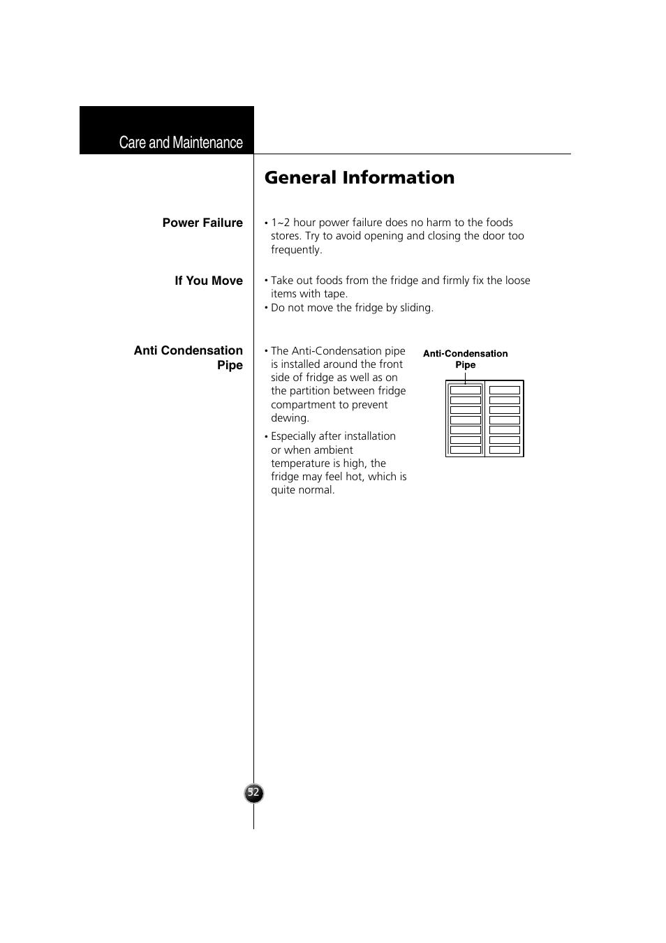 General information, Care and maintenance | Smeg LB30AFNF User Manual | Page 44 / 51