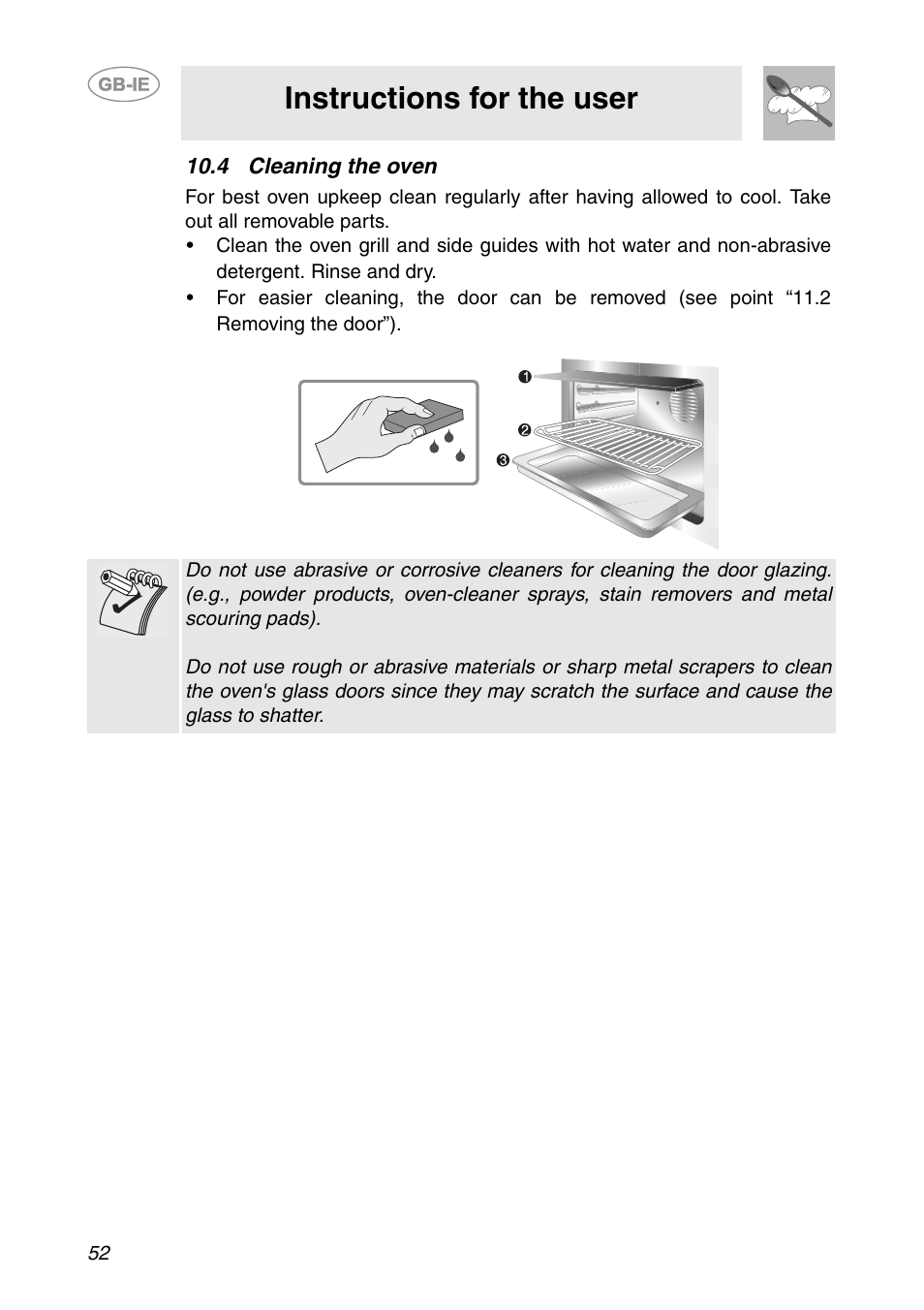 4 cleaning the oven, Instructions for the user | Smeg FP131B1 User Manual | Page 20 / 30