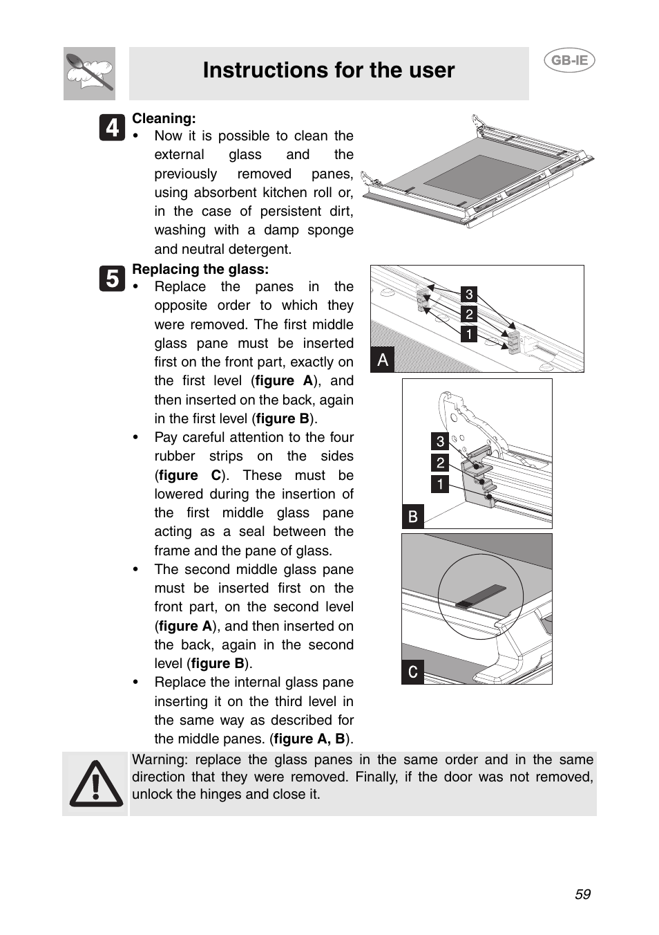 Instructions for the user | Smeg FP131B1 User Manual | Page 27 / 30