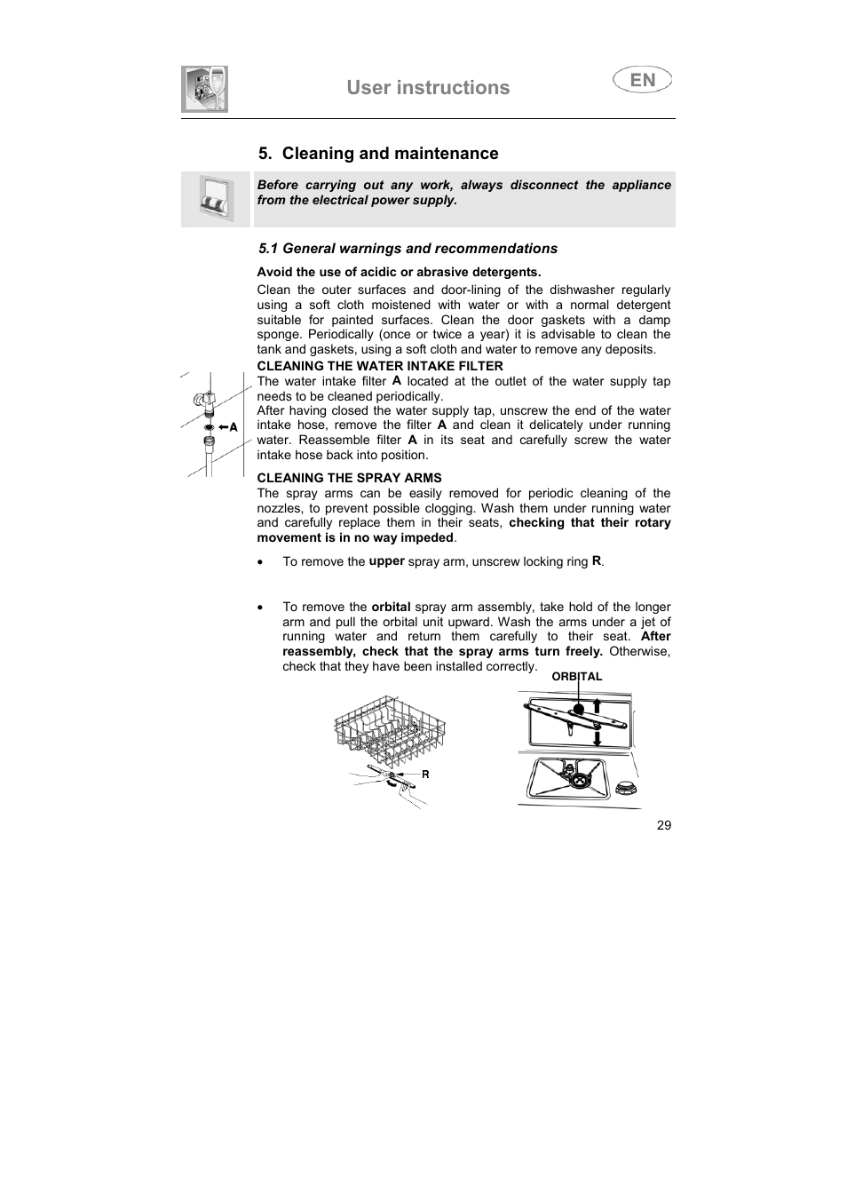 User instructions, Cleaning and maintenance | Smeg ST693-1 User Manual | Page 28 / 34