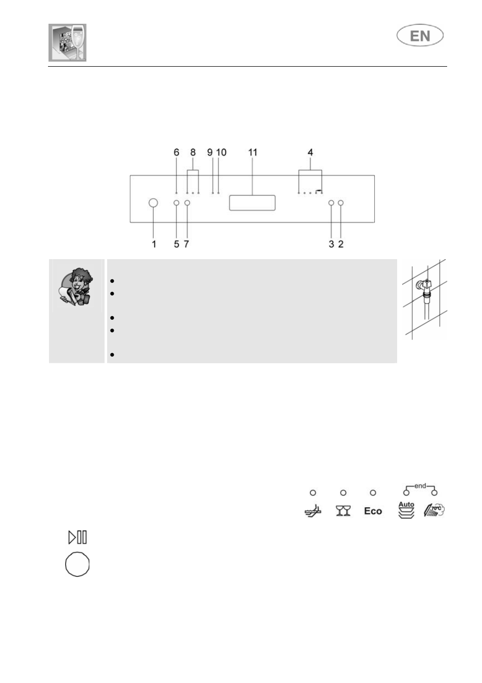 2 washing programs, User instructions | Smeg LSA6245B User Manual | Page 12 / 35