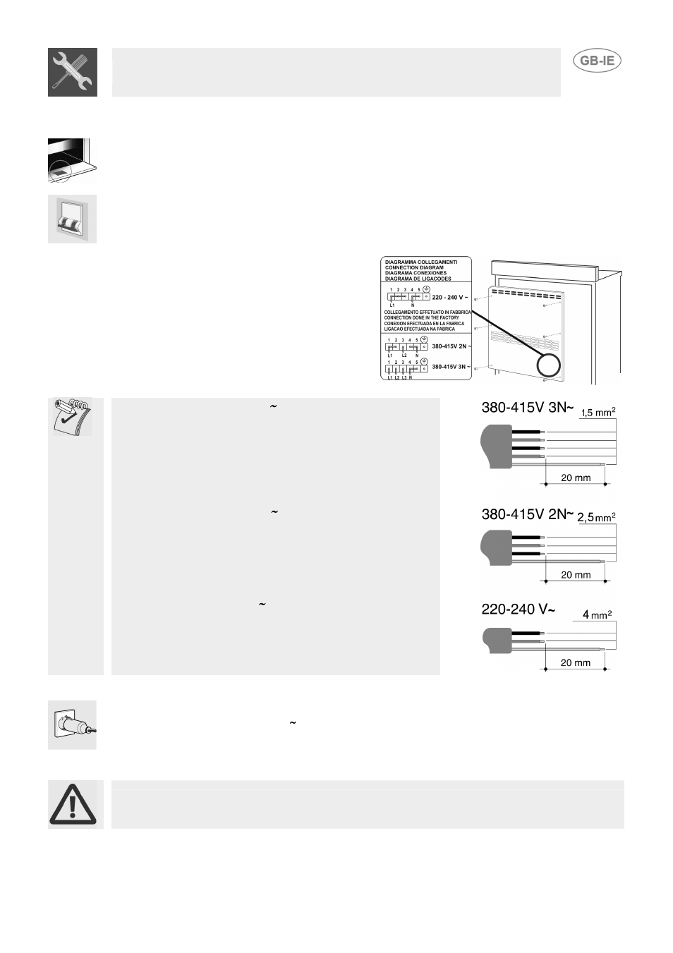 Electrical connection, Instructions for the installer | Smeg SUK61CMFX User Manual | Page 5 / 16