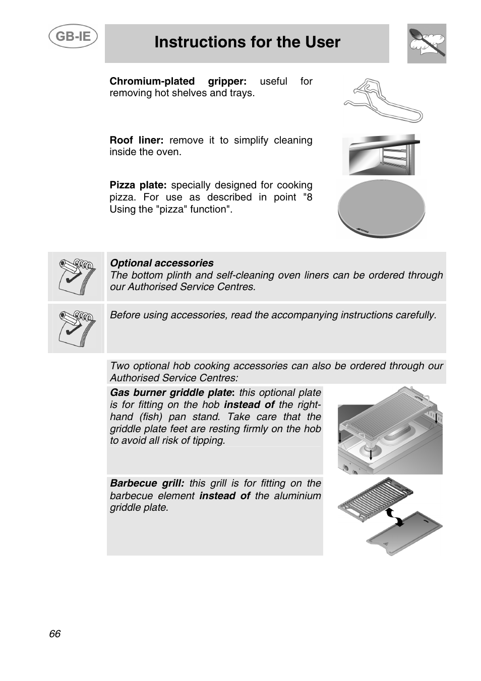 Instructions for the user | Smeg A5-6 User Manual | Page 24 / 39