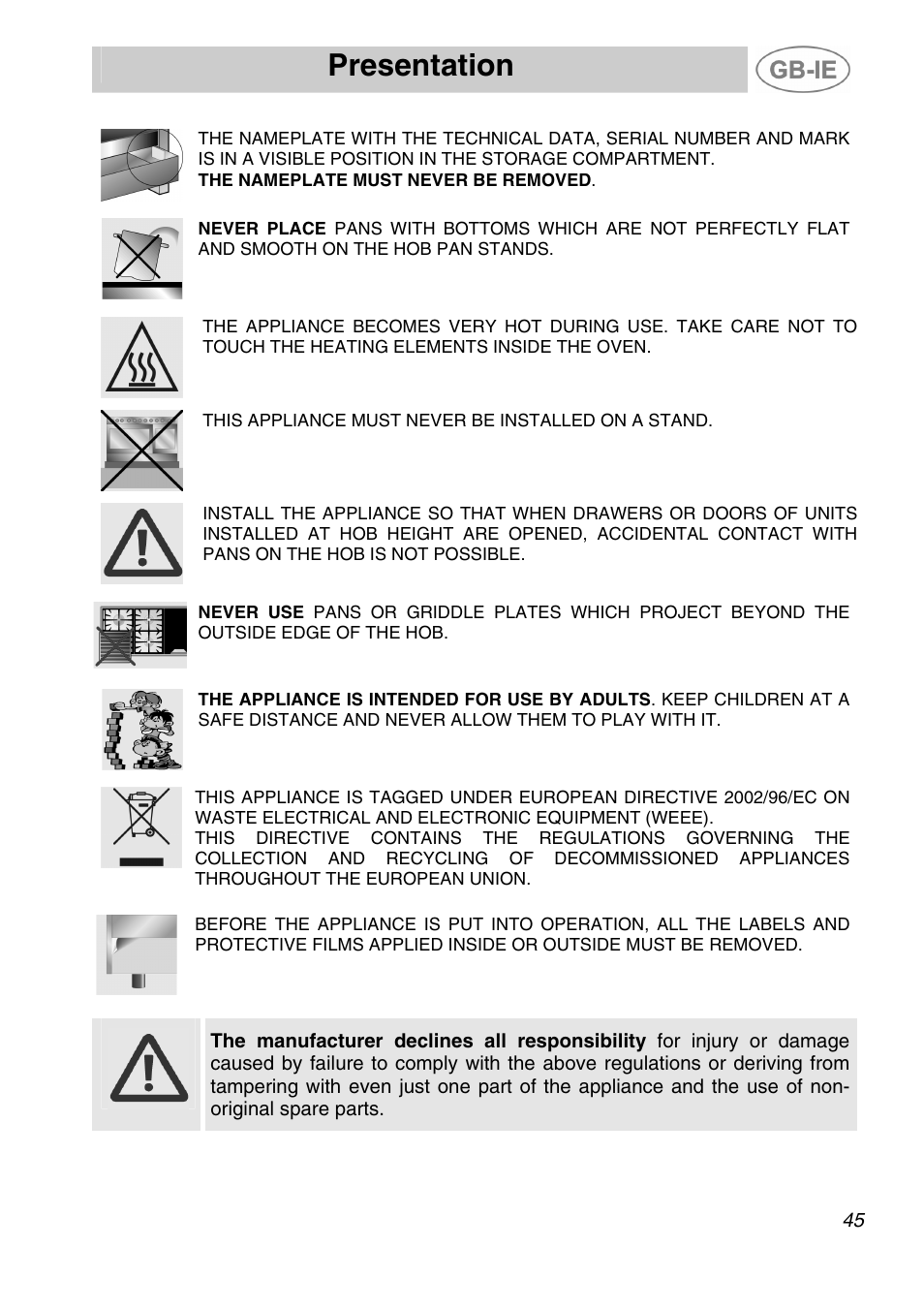 Presentation | Smeg A5-6 User Manual | Page 3 / 39