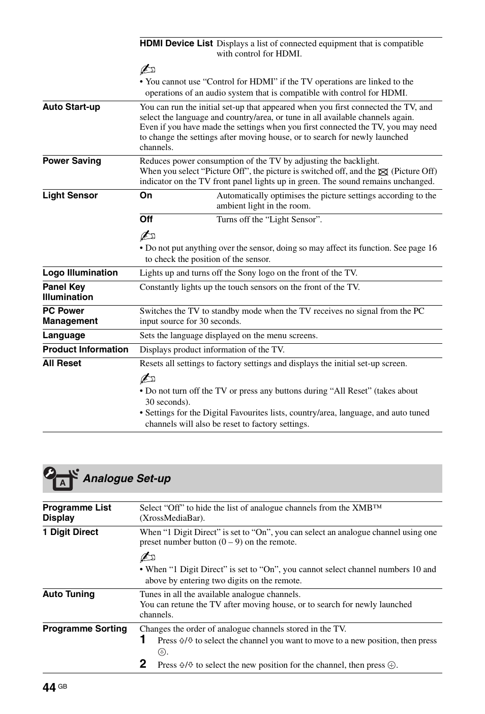 Sony KDL-40X4500 User Manual | Page 44 / 188