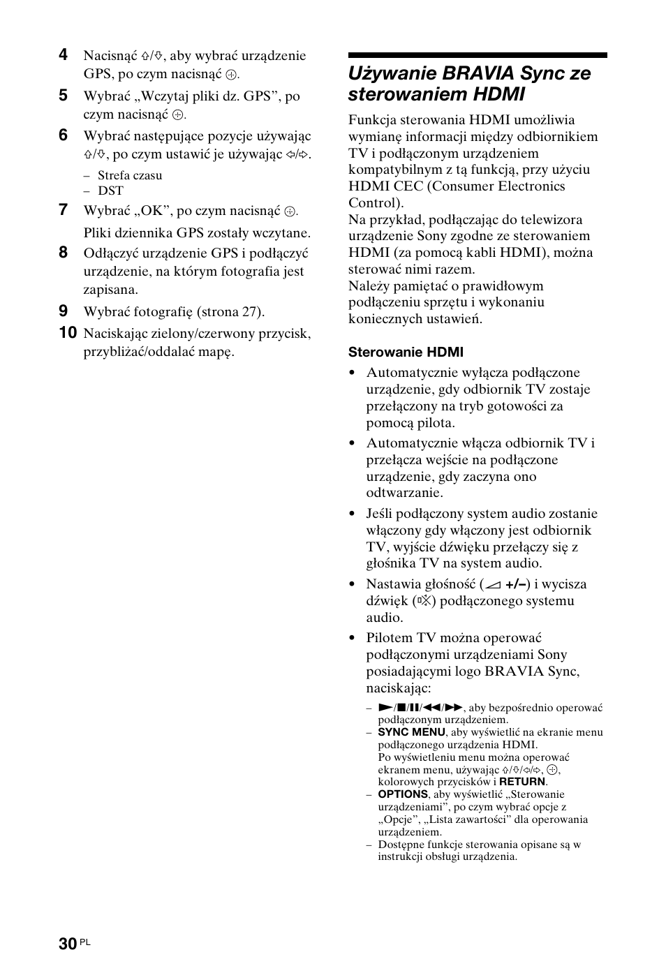 Używanie bravia sync ze sterowaniem hdmi | Sony KDL-40X4500 User Manual | Page 86 / 188