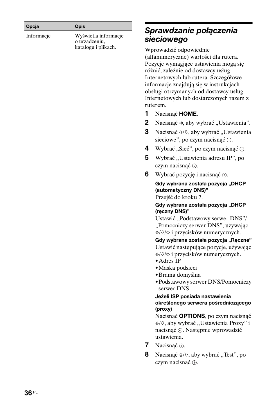 Sprawdzanie połączenia sieciowego | Sony KDL-40X4500 User Manual | Page 92 / 188