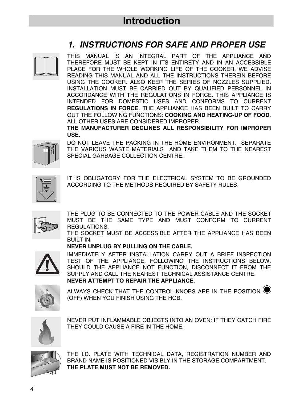Instructions for safe and proper use, Introduction | Smeg A21X-5 User Manual | Page 2 / 38