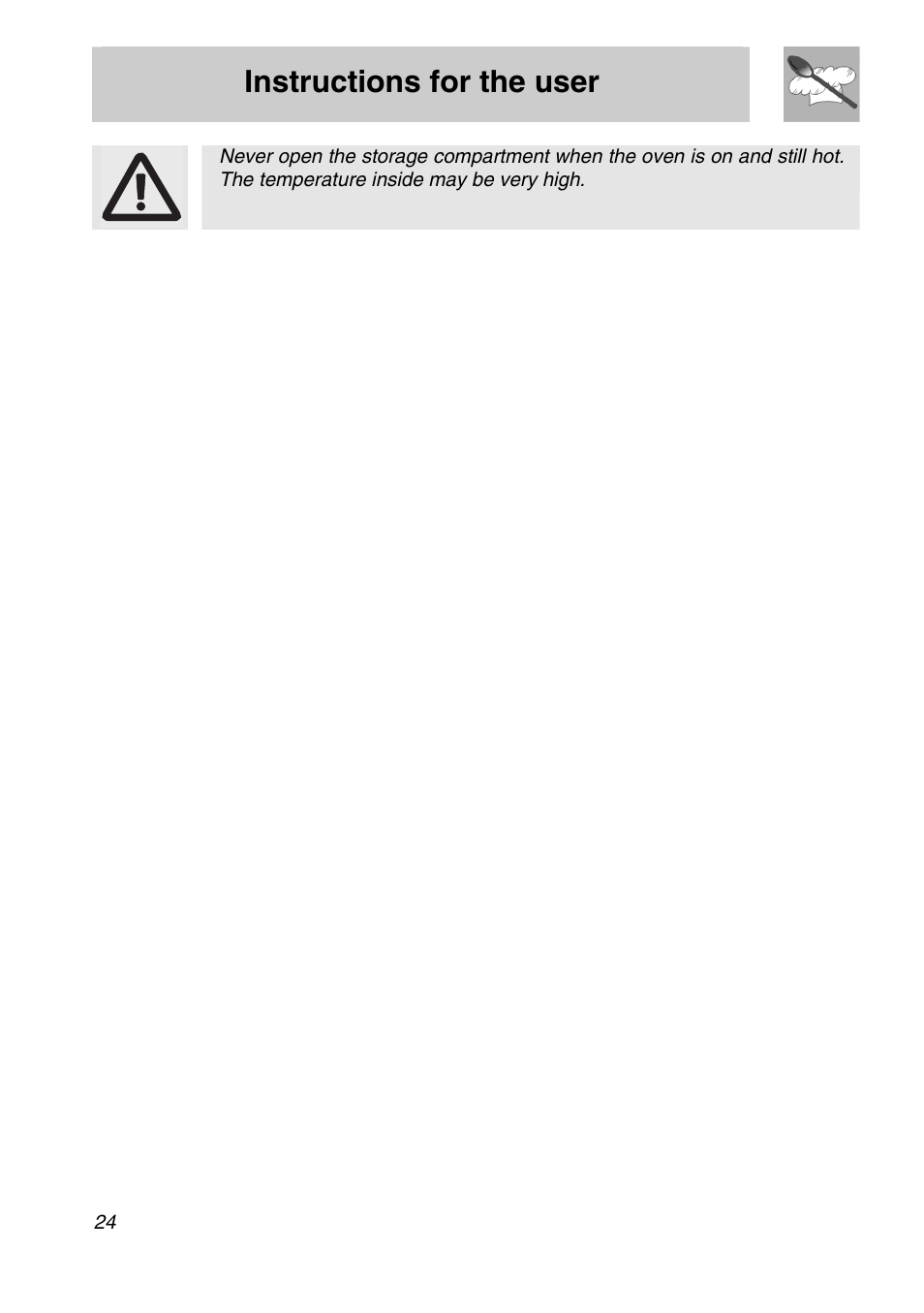 Available accessories, Instructions for the user | Smeg A21X-5 User Manual | Page 22 / 38