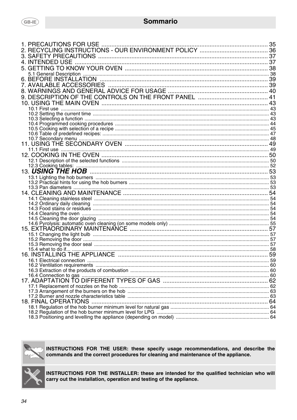 Smeg CE92GPX User Manual | 31 pages