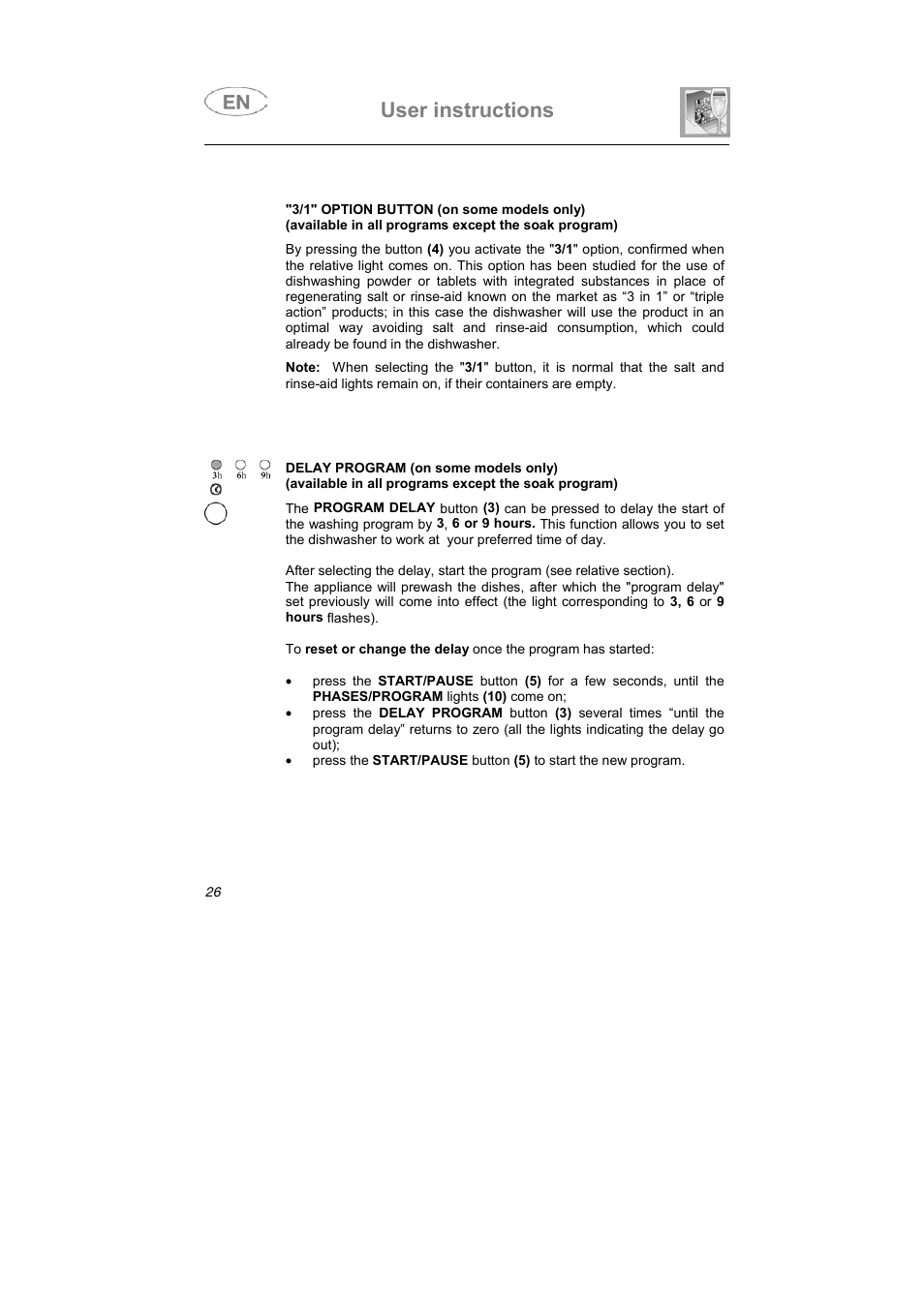 User instructions | Smeg DF612SE7 User Manual | Page 11 / 43