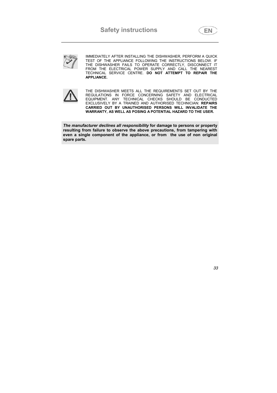 Safety instructions | Smeg DF612SE7 User Manual | Page 21 / 43