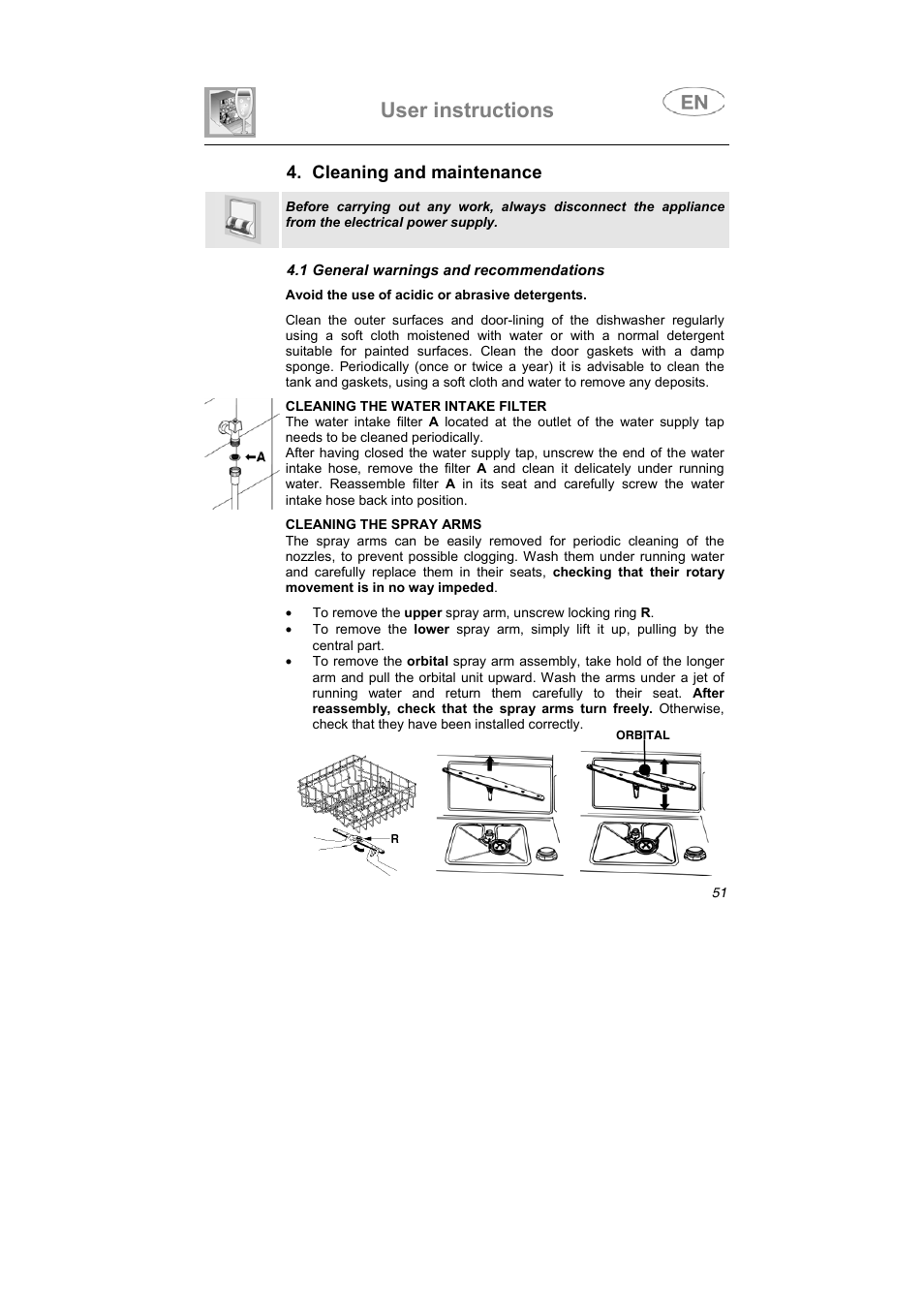 User instructions | Smeg DF612SE7 User Manual | Page 39 / 43