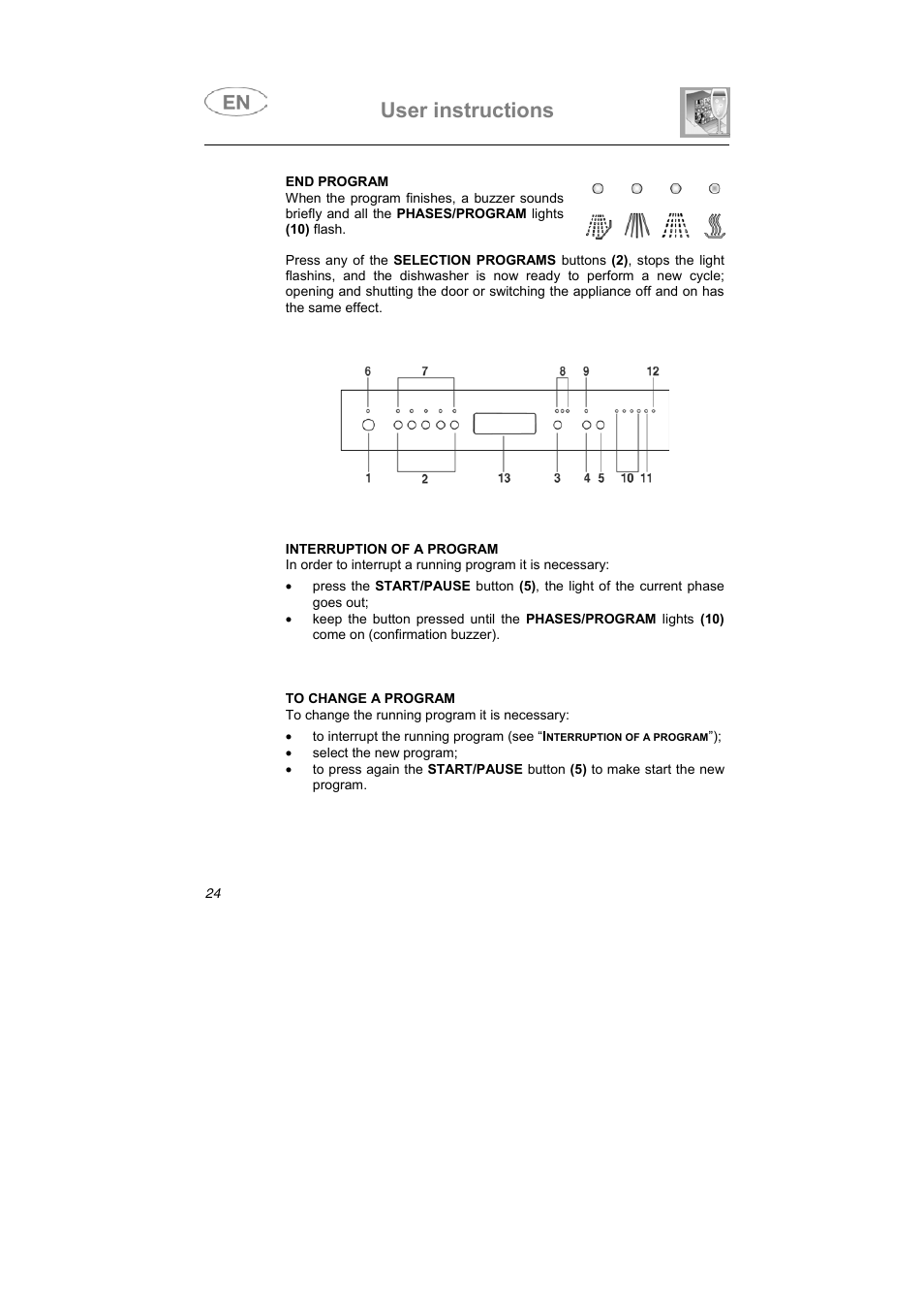 User instructions | Smeg DF612SE7 User Manual | Page 9 / 43