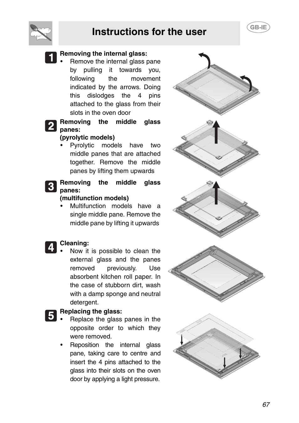 Instructions for the user | Smeg SCP111NE2 User Manual | Page 30 / 34