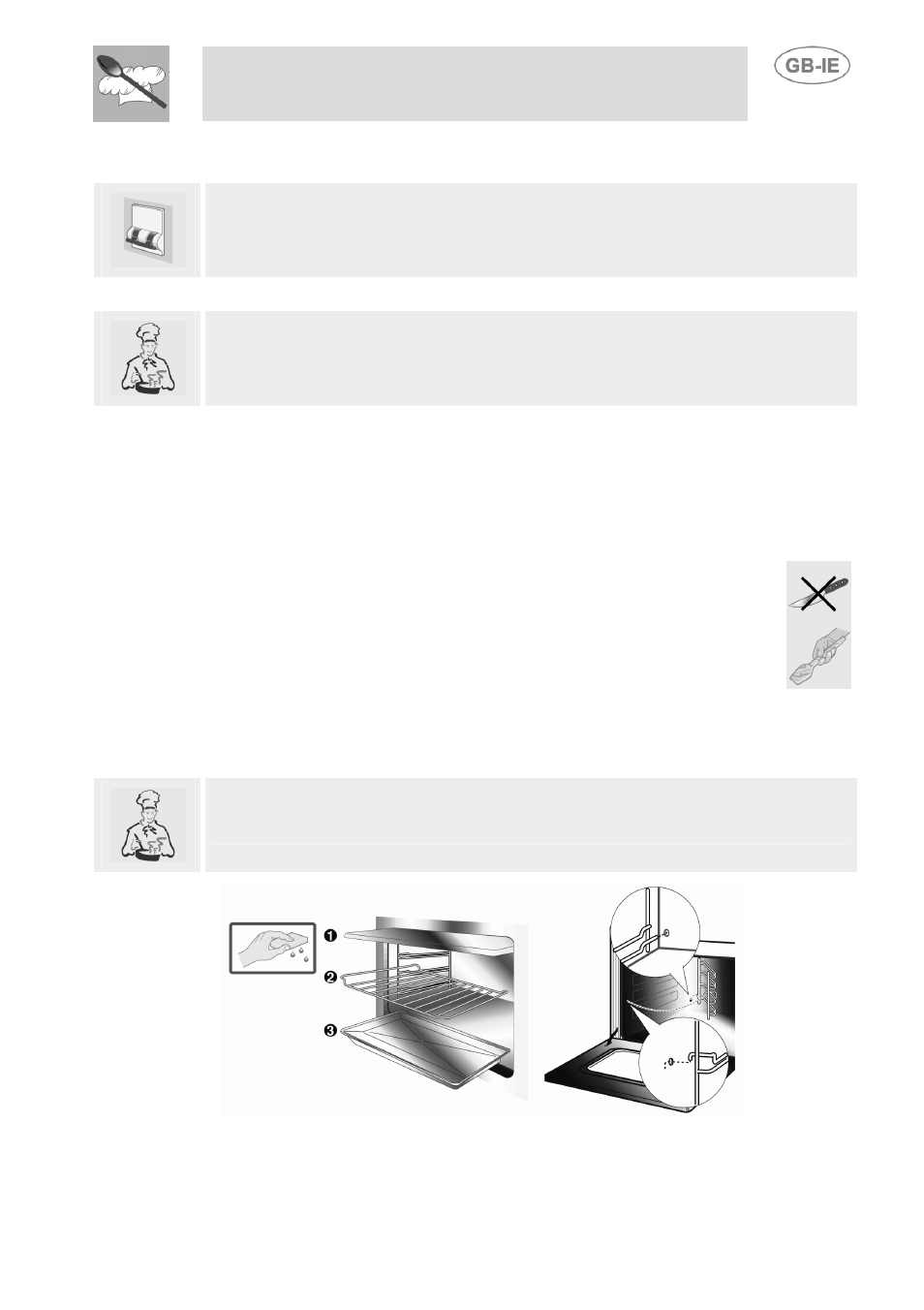 Cleaning and maintenance, Cleaning stainless steel, Ordinary daily cleaning | Food stains or residues, Instructions for the user, 1 cleaning stainless steel | Smeg SDK380X-5 User Manual | Page 24 / 27