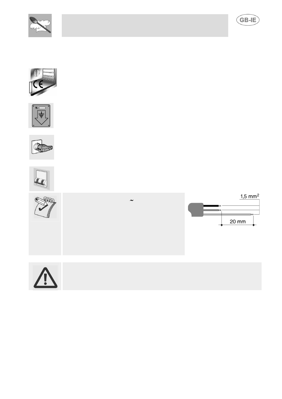 Installation, Electrical connection, Instructions for the user | 1 electrical connection | Smeg SDK380X-5 User Manual | Page 4 / 27