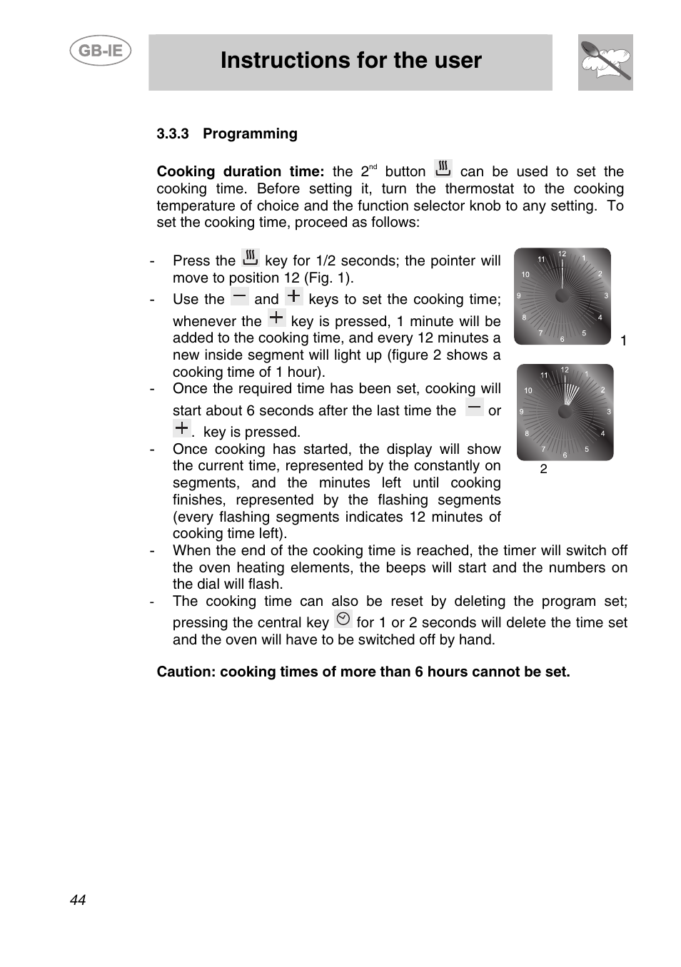 3 programming, Instructions for the user | Smeg SC166PZ User Manual | Page 13 / 29