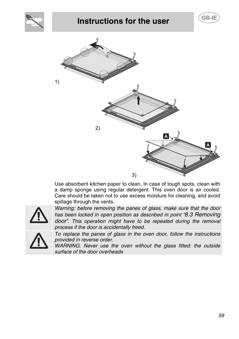 Instructions for the user | Smeg SC166PZ User Manual | Page 28 / 29