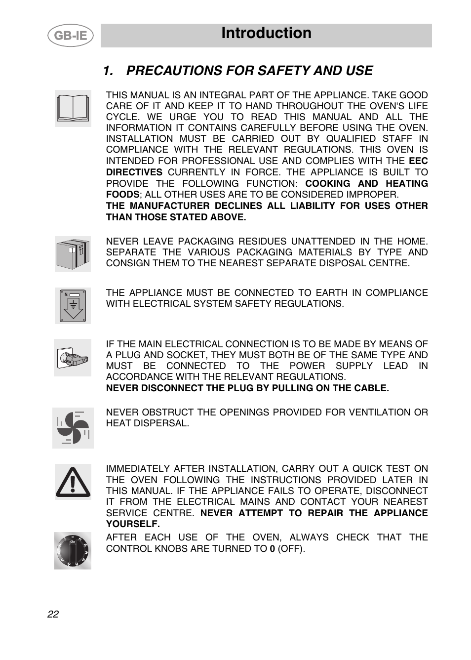 Precautions for safety and use, Introduction | Smeg ALFA135V6 User Manual | Page 2 / 17