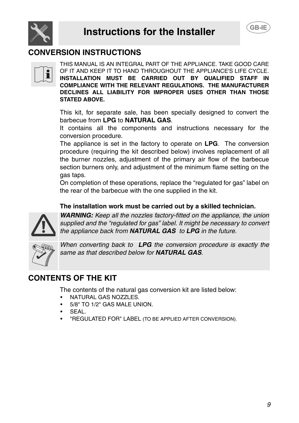 Smeg BQ6030 User Manual | 6 pages