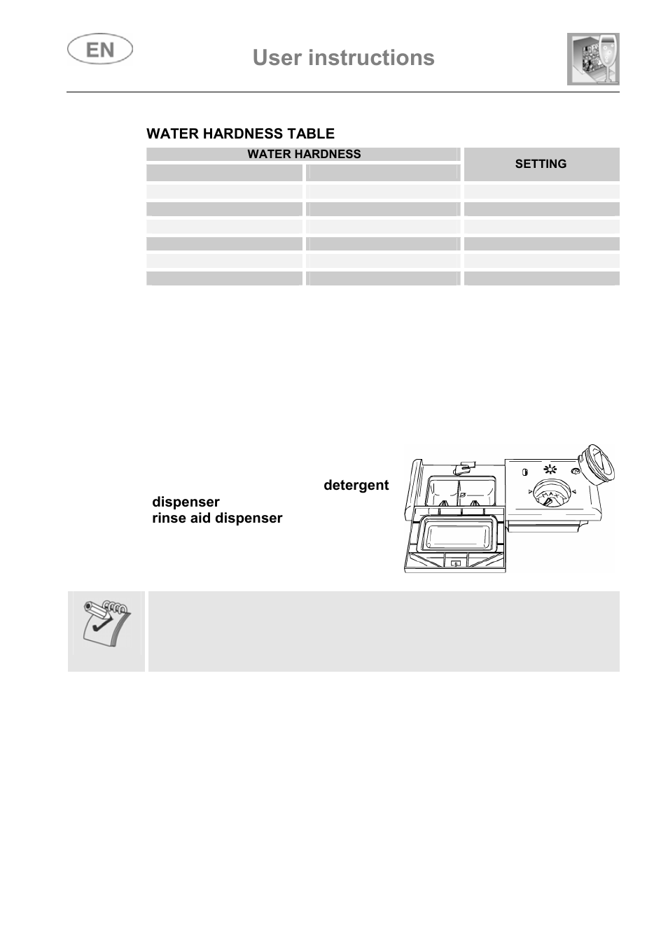 2 using the rinse aid and detergent dispensers, User instructions | Smeg ST147 User Manual | Page 19 / 48