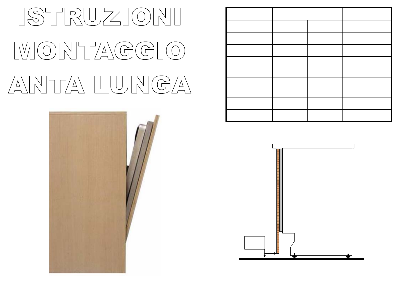 Diapositiva numero 1, Peso kg. altezza anta mm. modello max. min | Smeg ST147 User Manual | Page 40 / 48