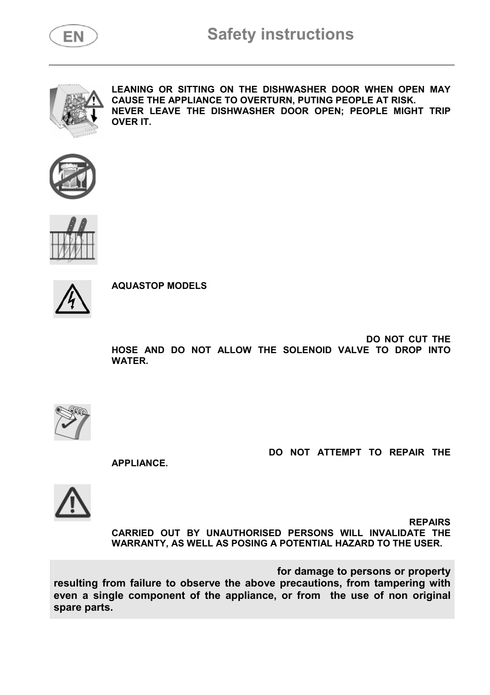Safety instructions | Smeg ST147 User Manual | Page 5 / 48