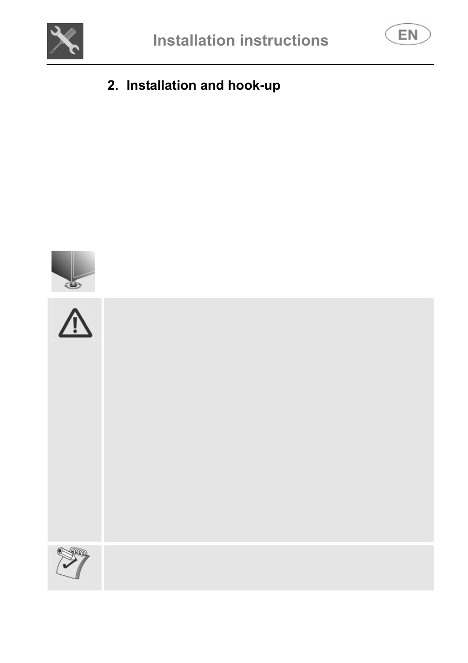 Installation and hook-up, Installation instructions | Smeg ST147 User Manual | Page 6 / 48