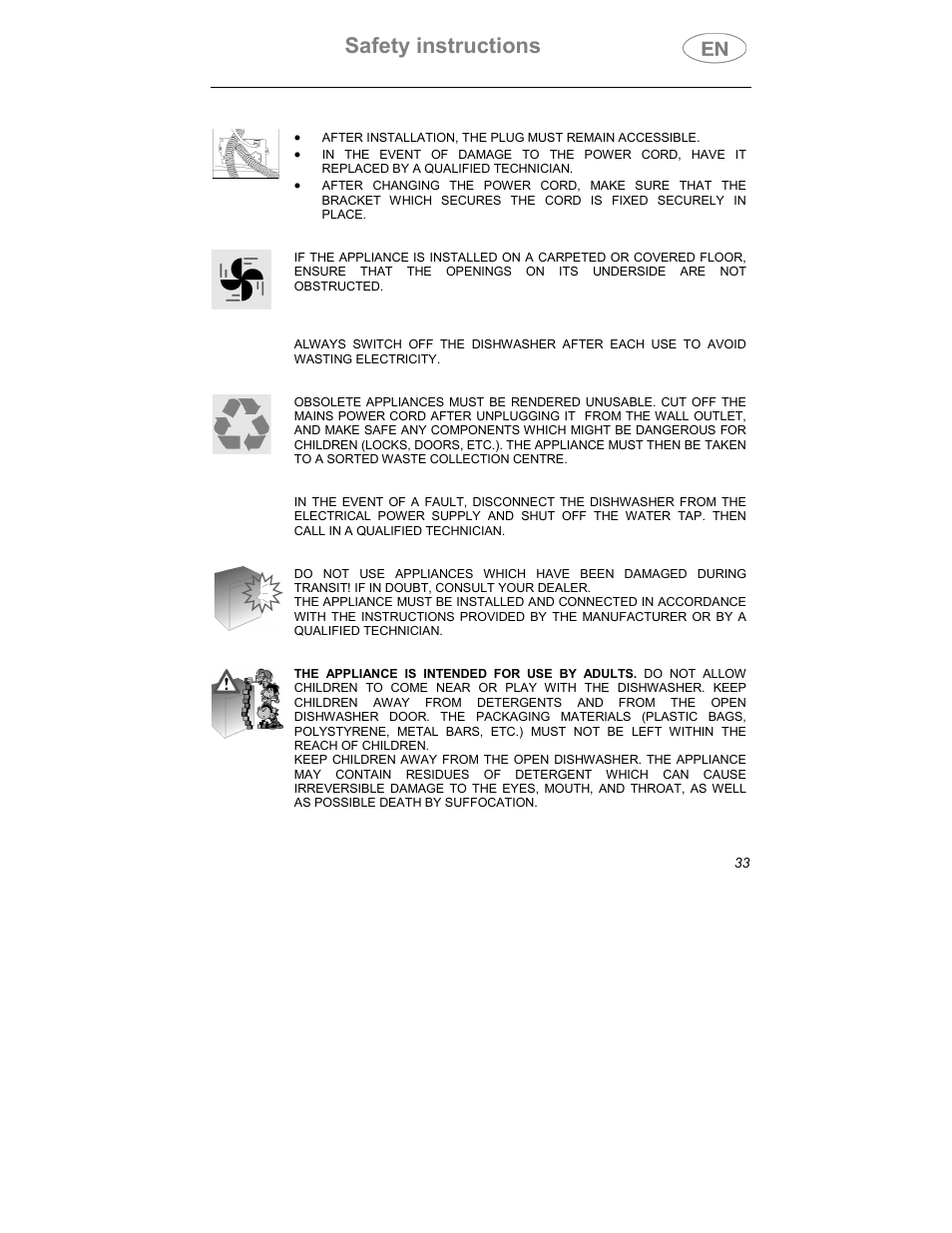 Safety instructions | Smeg DWI409C User Manual | Page 3 / 28