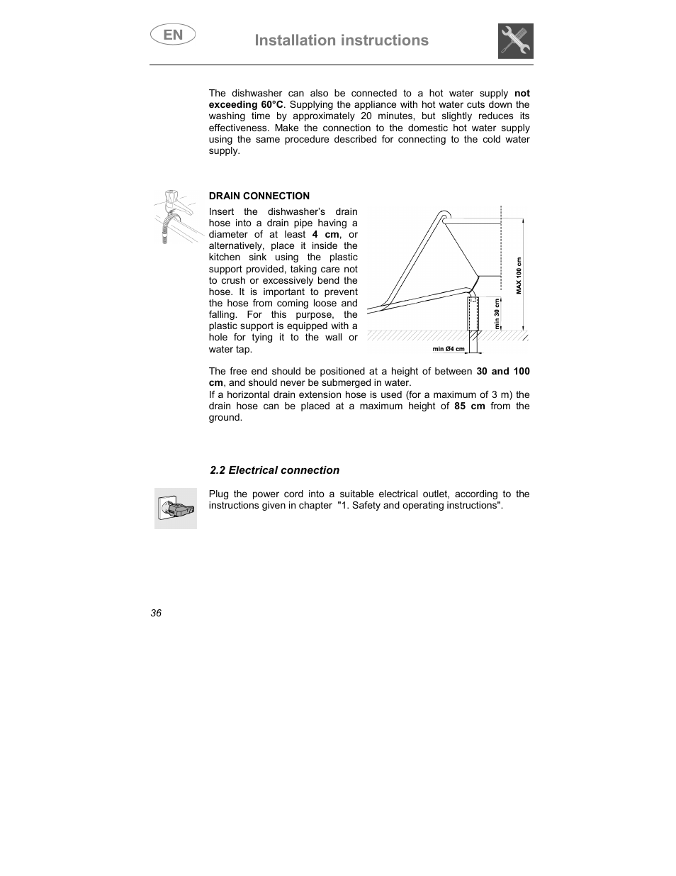 Installation instructions | Smeg DWI409C User Manual | Page 6 / 28