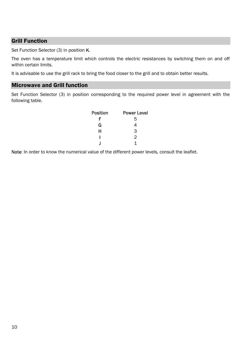 Grill function, Microwave and grill function, Grill function microwave and grill function | Smeg FME18EX User Manual | Page 12 / 25