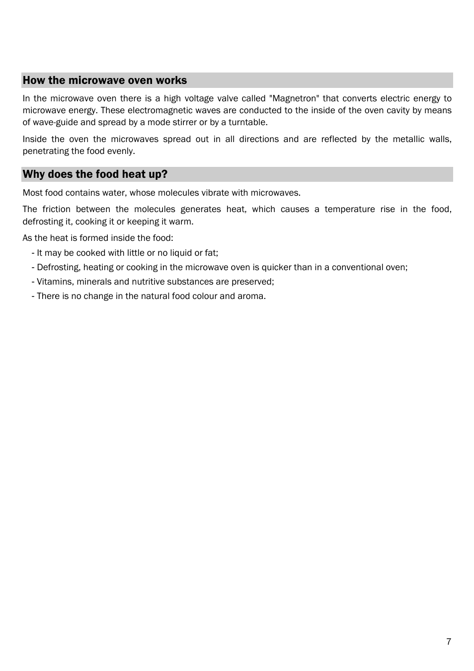 How the microwave oven works, Why does the food heat up | Smeg FME18EX User Manual | Page 9 / 25