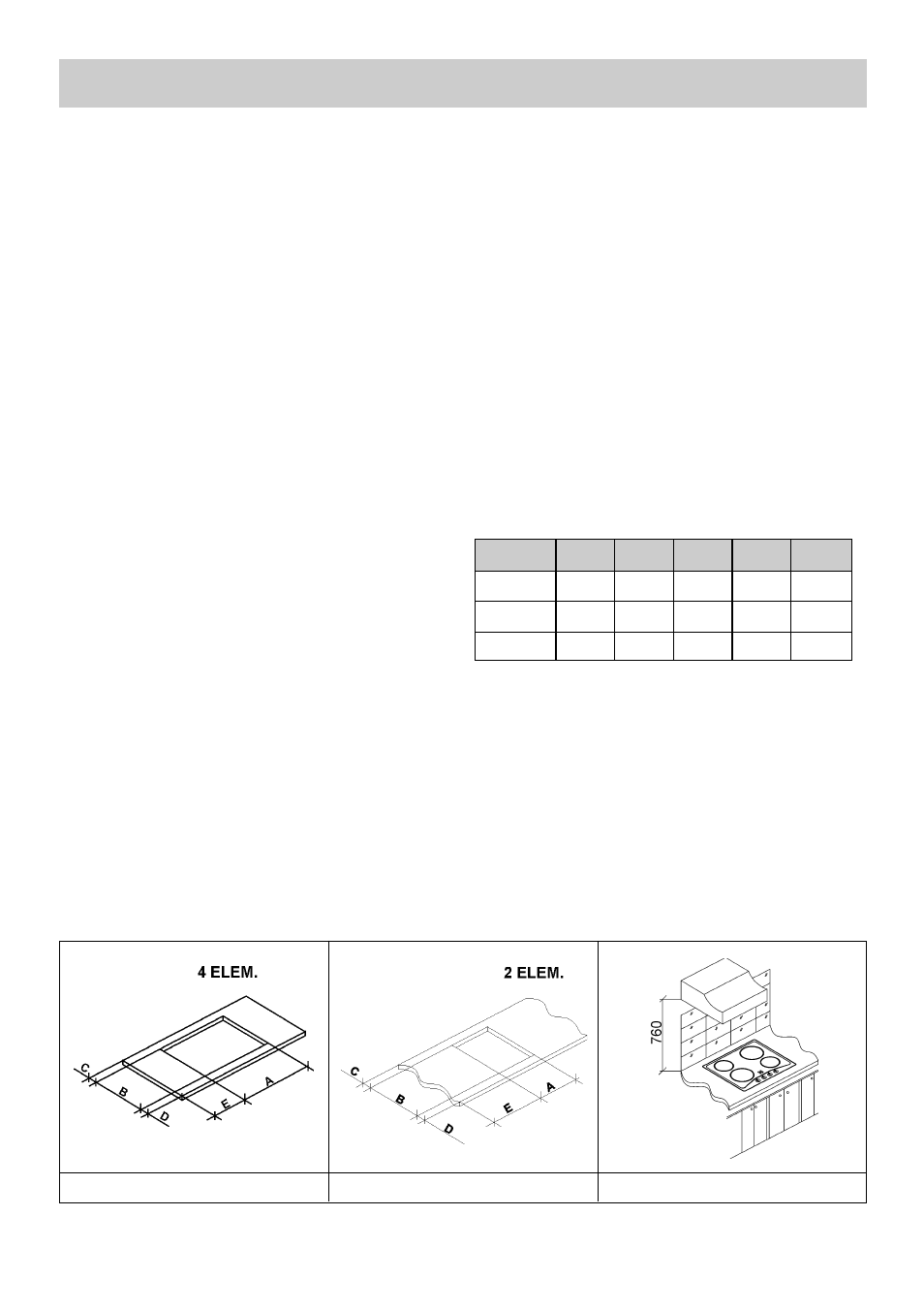 Installation, 3) inserting, Ab c d e | Comply with the dimensions (mm) | Smeg Electrical Built-in Hot Plates SBC30 User Manual | Page 7 / 15