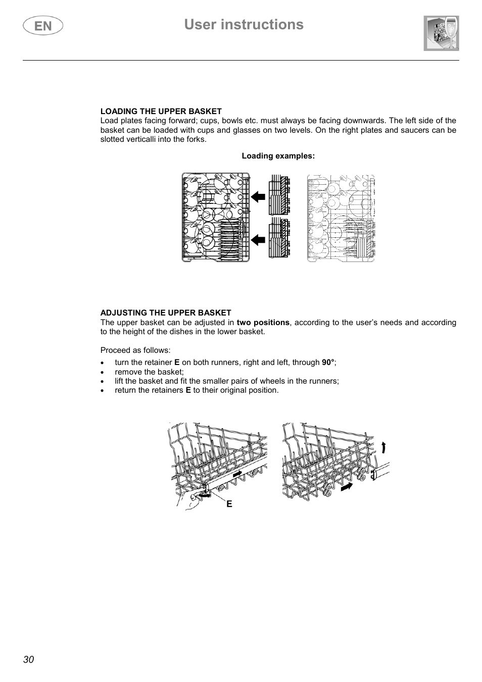 User instructions | Smeg DF410BL User Manual | Page 26 / 31