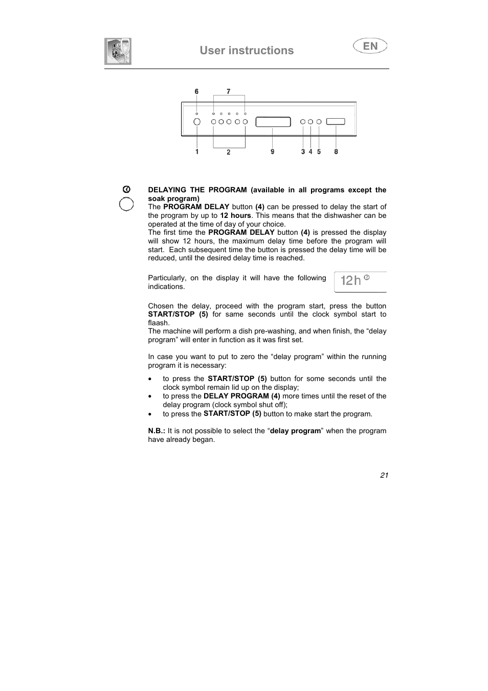 User instructions | Smeg DF410BL User Manual | Page 8 / 31