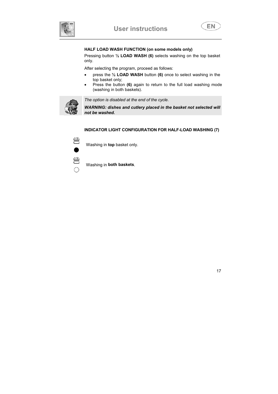 User instructions | Smeg 3LBA500 User Manual | Page 16 / 31