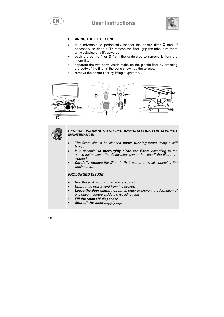 User instructions | Smeg 3LBA500 User Manual | Page 27 / 31