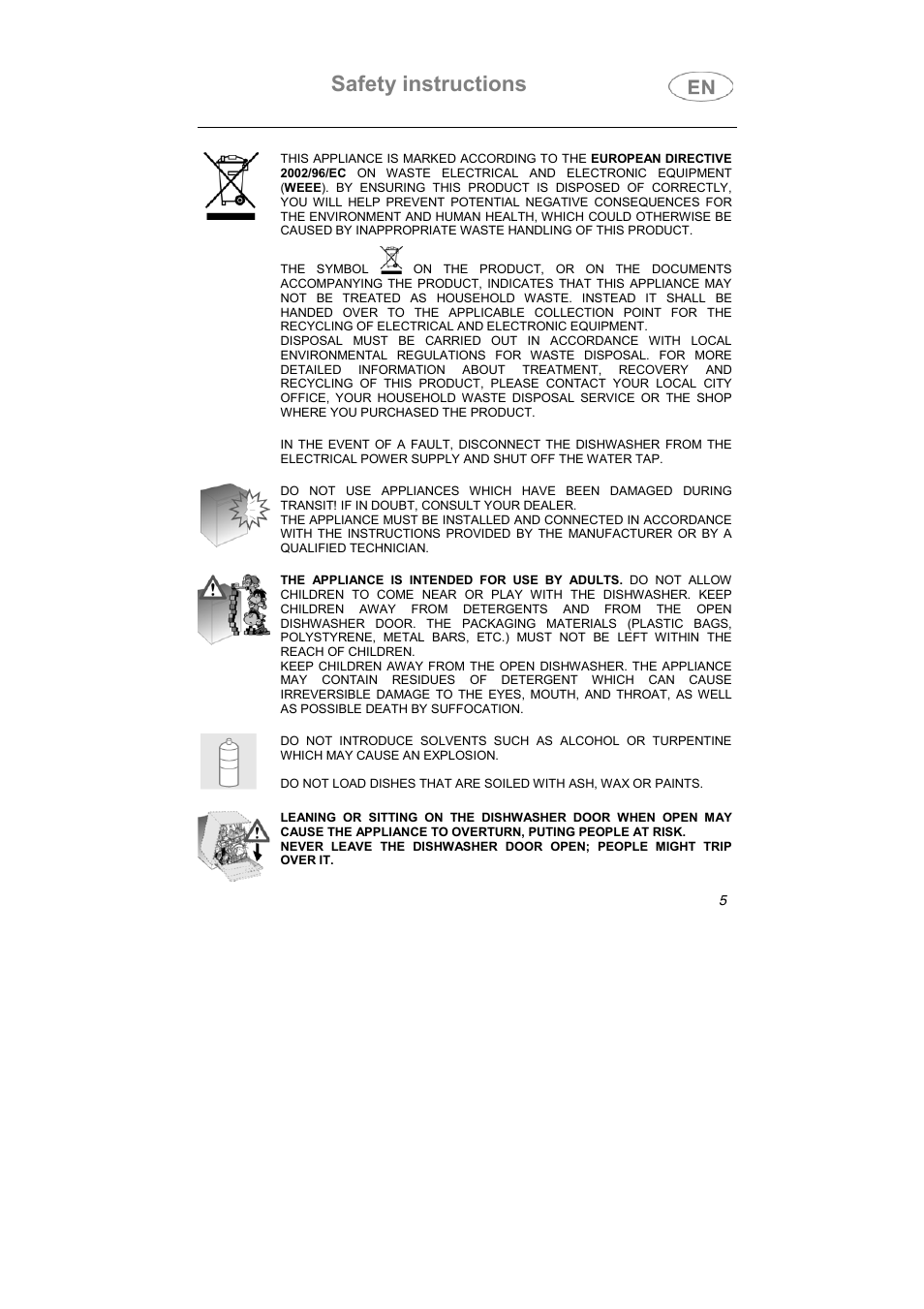 Safety instructions | Smeg 3LBA500 User Manual | Page 4 / 31